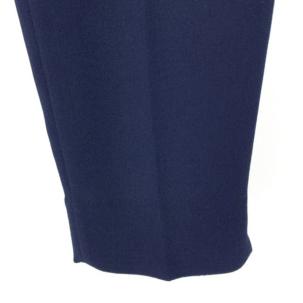 J. Crew Pants Collection Women's Size 0 Cropped Trouser Navy Blue Crepe